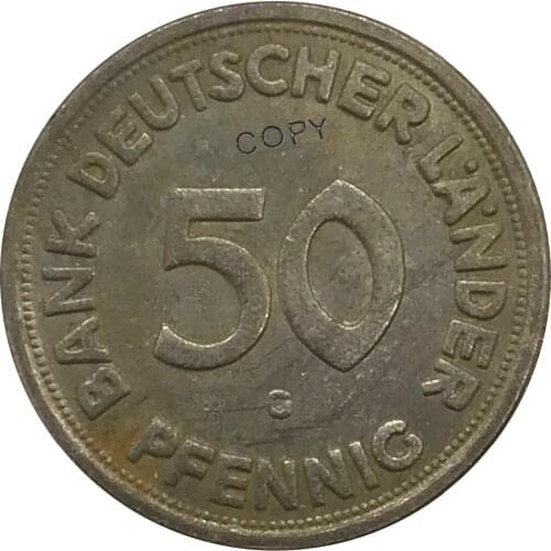 1950 Germany 50 Pfennig Cupronickel Plated Silver Collectibles Copy Coin