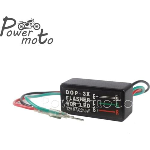 1x Universal Motorcycle 3-Pin LED Turn Signal Lights DOP-3X Flasher Blinker Relay Indicators Flashing Controller