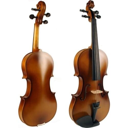 1 X 4/4 Full Size Natural Acoustic Violin Fiddle with Case Bow Rosin Mute Stickers for Musical Lover Gifts Violin Set