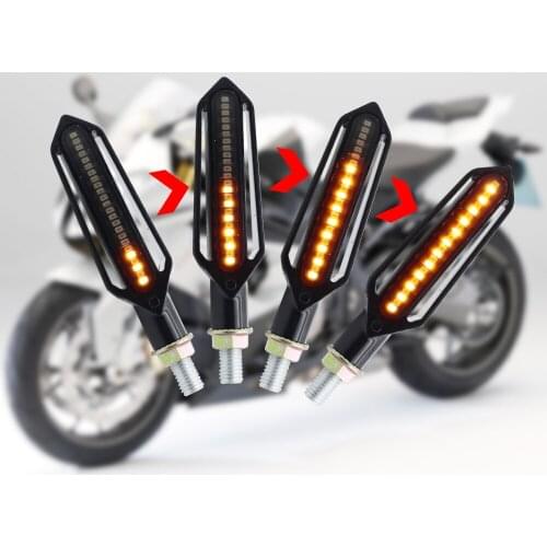 2018 Newest 4x Universal Flowing Water Flicker Led Motorcycle Turn Signal Red Brake Lamp White DRL Indicators Blinkers Flicker