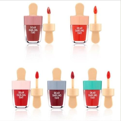 2019 new Brand 5 Colors batom Super Ice Cream Lip Gloss Waterproof Long Lasting Makeup Liquid Lipstick Sweet Red Lip Tint