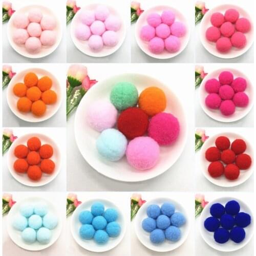 30mm Soft Pompoms Fluffy Plush Fur Ball Toys Crafts DIY Handmade Wedding Home Decor Sewing on Clothes Shoes Accessories Supplies
