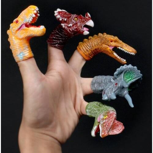 5PCS Mini Dinosaur Portable Cartoon Dinosaur Finger Puppet Fingers Toy Doll Baby Early Educational Hand Story Toys For Children