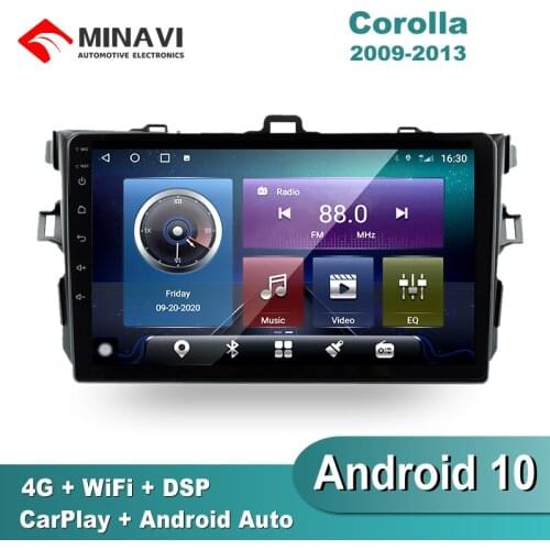 9'' IPS Android 9 TOYOTA COROLLA 2008/2009/2010/2011 HALF FRAME Car Radio Multimedia GPS Navigation Navi Player Auto Stereo WIFI