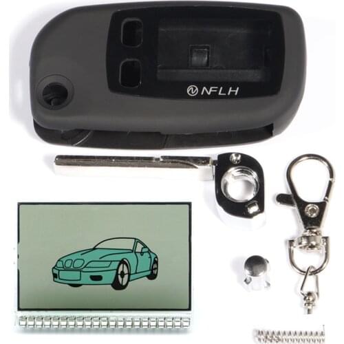 New uncut case for Tomahawk TW9020 TW9030 uncut blade fob case folding car flip remote + TW-9030 LCD display TW-9020