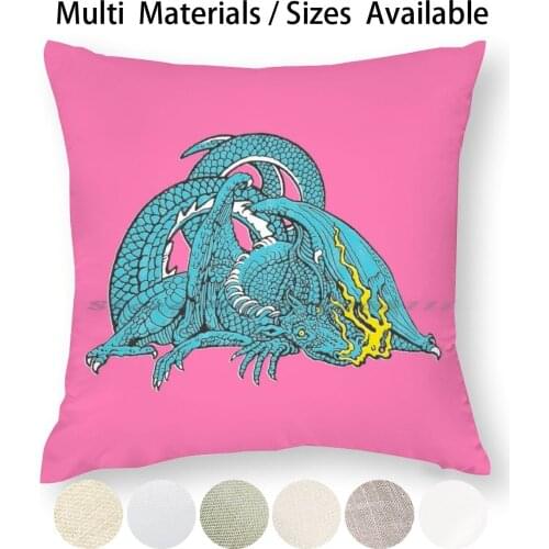 Scaled And Icy Dragon ( Pink Background ) Pillow Case Throw Pillow Cover Cotton Linen Flax Scaled And Icy Sai Top Tyler Joseph