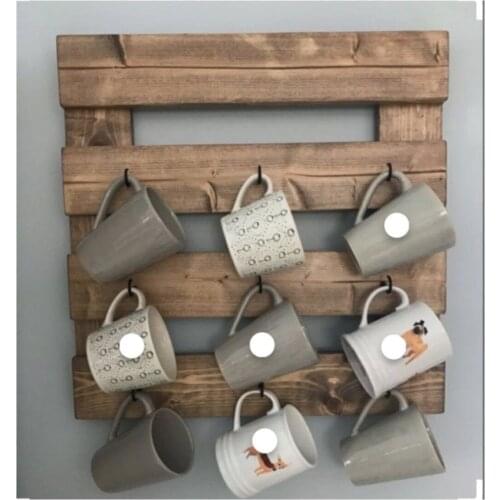 Decorative Wooden Cup Holder Organizer Wall Decoration