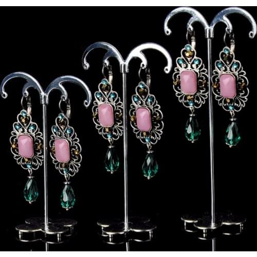 JAVRICK3 Pcs Jewelry Organizer Holder Gift Black/Silver Alloy Jewelry Display M-Shape Stand Showcase for Earring/Bracelet /Keys
