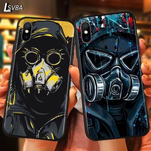 DJ Man Antigas mask Luxury Anti-fall Phone Case For iPhone 11 Pro XS Max X XR 6S 6 7 8 Plus 5S Soft Back Cover