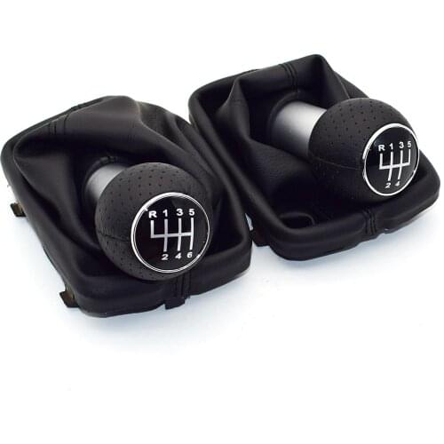 For Audi A3 S3 2001 2002 2003 Car Gear Shift Knob 5 Speed 6 Speed 12mm Lever Stick Handle Gaiter Boot Cover Case Red Stitch