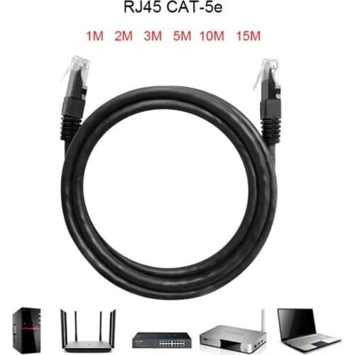 Ethernet Cable 1M 2M 3M 5M Cable CAT-5e RJ45 Patch LAN Cable Router Computer Cables Extender Black Cable Connector