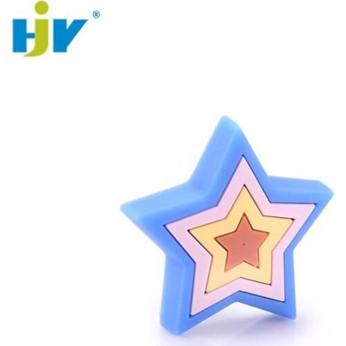 HJY Children Cartoon Rubber Pull Knob Blue Star Cabinet Knobs Cute Drawer Pulls for Kids Furniture Kitchen Cupboard Handle L010