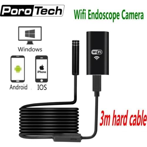 5pcs Iphone Endoscope camera HD720P 8LED 8mm Lens 3m Hard Wire WIFI Endoscope Camera Waterproof Android IOS Boroscope Camera
