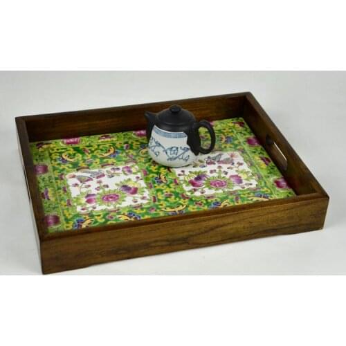 Creative hand-painted ceramic American water cup rectangular tray fruit tray American bathroom collection plate