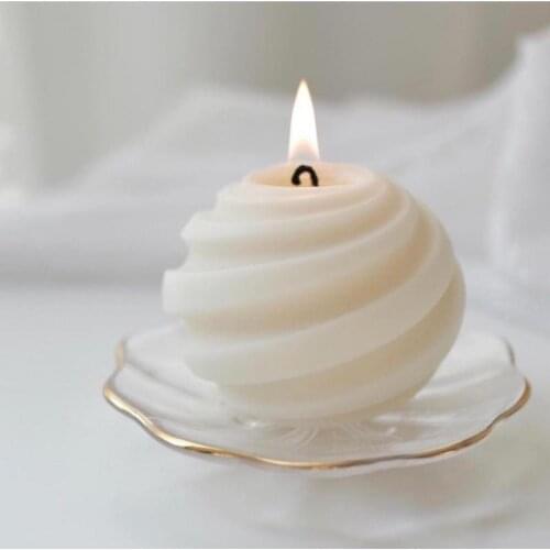 New style round spiral planet candle silicone mold rotating engraving round scented candle handmade soap mold making tool