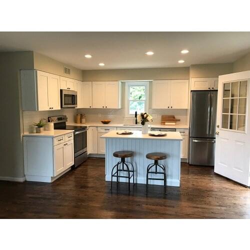 Factory Customized White Shaker Solid Wood Kitchen Cabinets