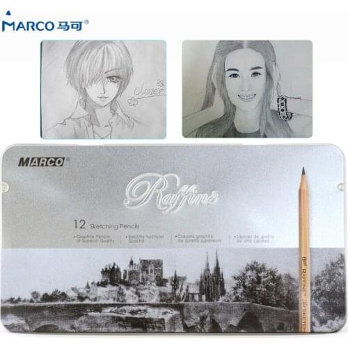 Marco7001-12TN 12Pcs Craft Pencils Non-toxic Drawing Sketching Pencil Set For School Student Sketch Gift Stationery Art Supplies