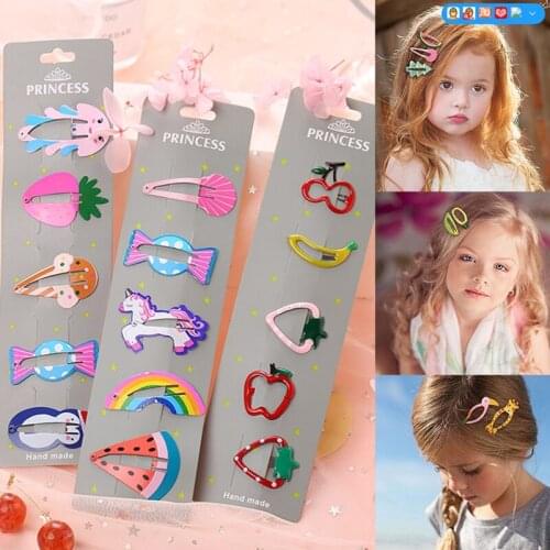 Sweet Girl Cute Cartoon Animal Fruit Star Hairpin Summer Child Cute Hairpin Hairpin Kid Hair Accessories Gift