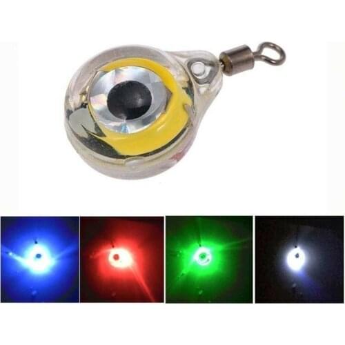 Mini Fishing Lure Light LED Deep Drop Underwater Eye Shape Fishing Squid Fishing Bait Luminous Lure for Attracting Fish