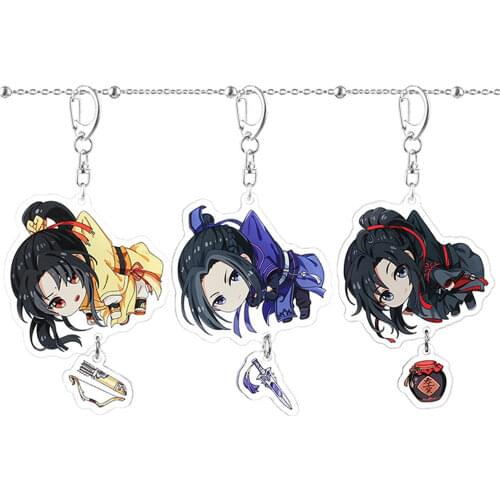 Cartoon Mo Dao Zu Shi Key Chain Zinc Alloy Acrylic Bag Pendant Key Ring Keychain Bag Ornament Bag Decorative Accessories