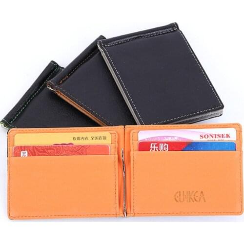 Mens Card Holder Pu Leather Short Wallet Money Clip Wallets Black Carteira Masculina Tarjetero Cartera Hombre Держатели Карт