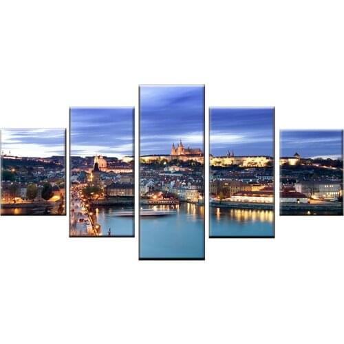 5 Piece Of Prague Beautiful Castle Bridge Diy Diamond Painting Landscape Diamond Embroidery 3d full Square Round Drill A2257