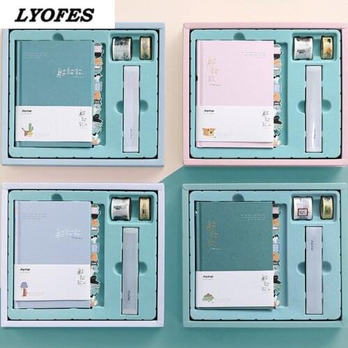 Cute Kitty Notebook Set Simple Color Kawaii Planner Notepad Journal Note Book DIY Gift Set Creative School Supplies