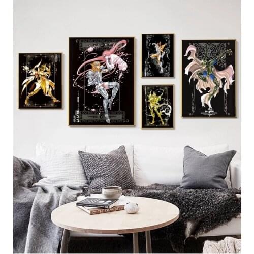 Paintings Wall Art Canvas Saint Seiya Character Modular Picture Gold Gift HD Print Posters No Frame For Living Room Home Decor