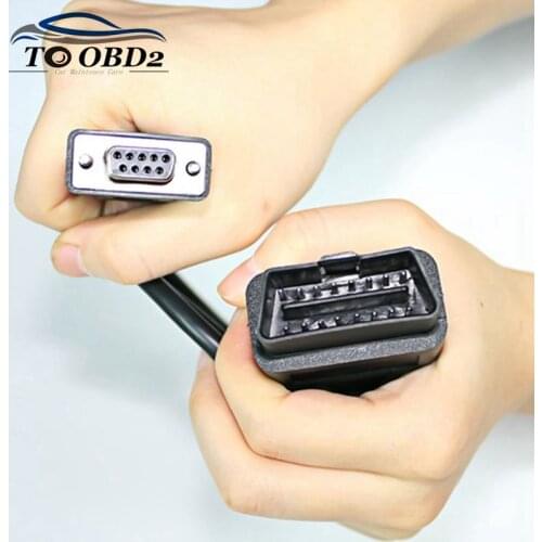 Newest OBD 16Pin To DB9 RS232 Serial Port Extension Line Male 16 Pin DB 9pin Obd2 Connector 9 Pin Female Car Obd 2 Cable Adapter