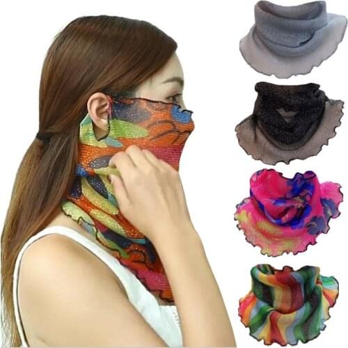 New Spring Summer Wild Magic Scarf for Women Sun Protection Neck Face Silk Scarf Women Hanging Ear Scarf