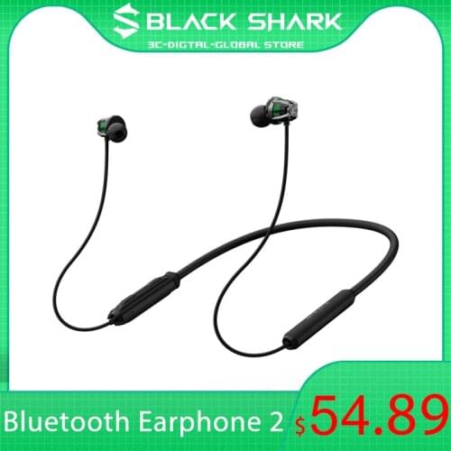 Original Black Shark Bluetooth Earphone 2 Wireless Gaming Neckband Headphones For Black Shark 4 3 Pro Redmi Note 10 9 Pro