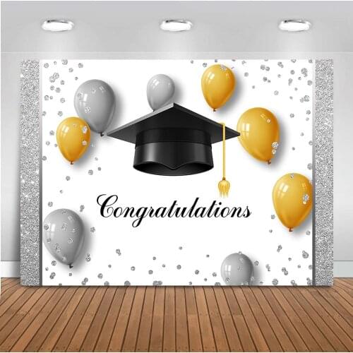 Congratulations backdrop for Photography Graduation 2019 Party Decoration Background for Photo Booth Studio Balloons Design