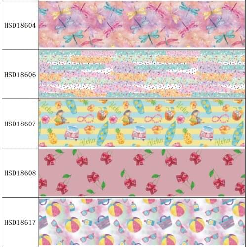 22MM 25MM 38MM 50MM 75mm Printed Pattern on Grosgrain Ribbon for diy ribbon