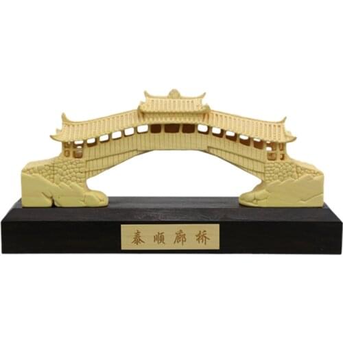 Wood Carving Taishun Covered Bridge Ornaments Wood Carving Crafts National Master Works with Exquisite Gift Box