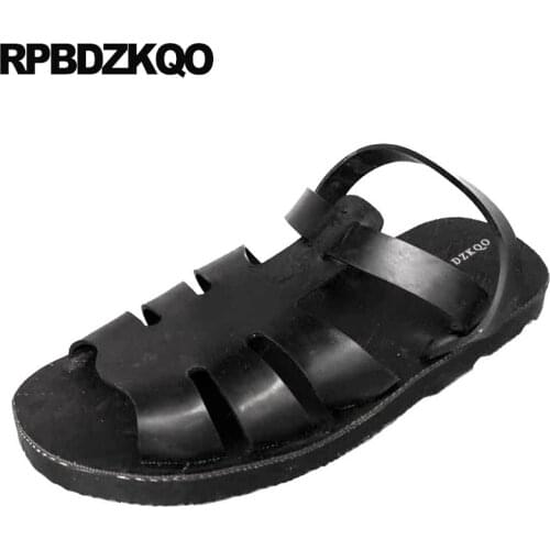 Size 46 Platform Men Gladiator Sandals Summer Strap Roman Plus 2019 Black High Quality Shoes Fisherman Rubber Water Beach 45