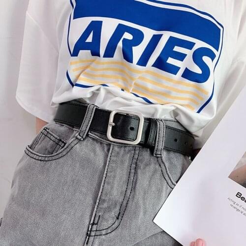 Wide Belt Ladys Simple Versatile Waistband For Women Korean Fashion Students Square Buckle Girl Belt jeans