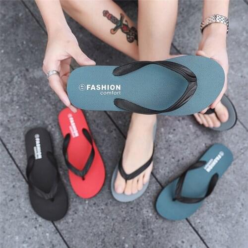 Summer mens flip flops Breathable Non-slip home Simple Slippers Color Matching Beach Wear-resistant flip slippers shoes A40