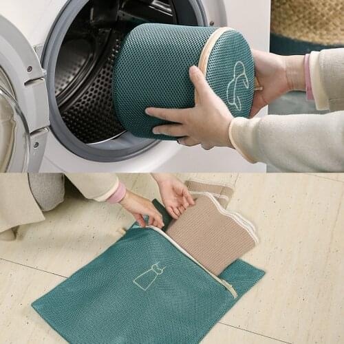 Morandi Embroidery Laundry Bag Home Washing Machine Bag for Laundry Underwear Bra Socks Dirty Clothing Organizer Laundry Basket