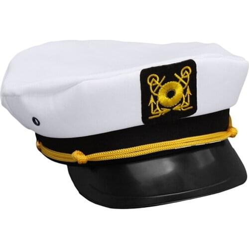 Navy Marine Yacht Boat Ship Sailors Navy Captain Military Cap High Quality Simple Adult Unisex Fancy Dress Supplies