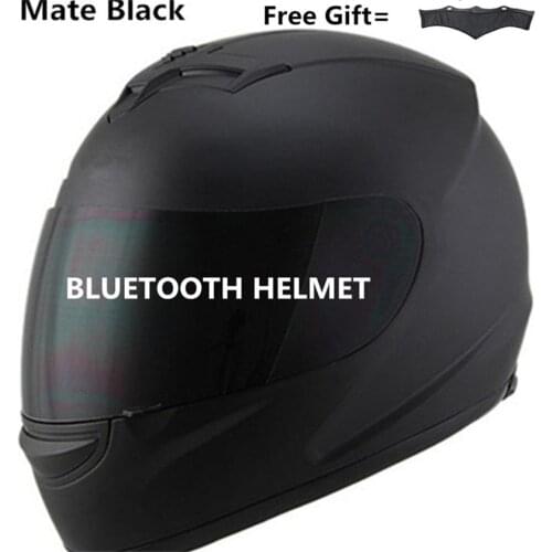 Unisex-Adults Full-Face Style Bluetooth Integrated Motorcycle Helmet with Graphic (Matte Black, SMALL)