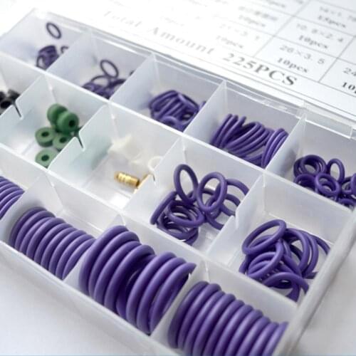 185Pcs Seal O-ring Car Air Conditioning Rubber Sealant Box Set Universal R134a R12 Bottle Opener Gasket Air Conditioning Repair