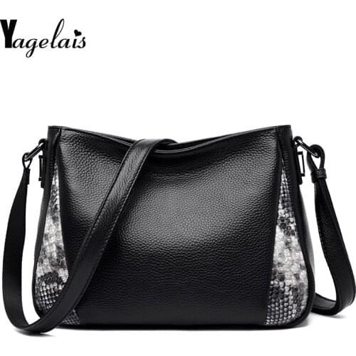 Women Shopping Bag Genuine Leather Female Bag Handbag Fashion Style Cowhide Large Capacity Totes Big Size Ladies Shoulder