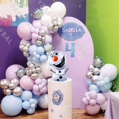 1Set Disney Frozen Olaf Balloon Arch Garland Kit Snowflake Aluminum Foil Balloon Baby Shower Decor Kids Birthday Party Supplies