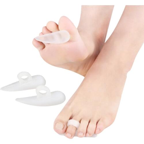 1Pair Unisex Hammer Toe Corrector Silicone Toe Protector Hallux Valgus Correction Separator Soft Bunion Corrector Foot Care Tool