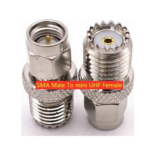 1pcs SMA Male To mini UHF Female Coaxial RF Adapter Connectors