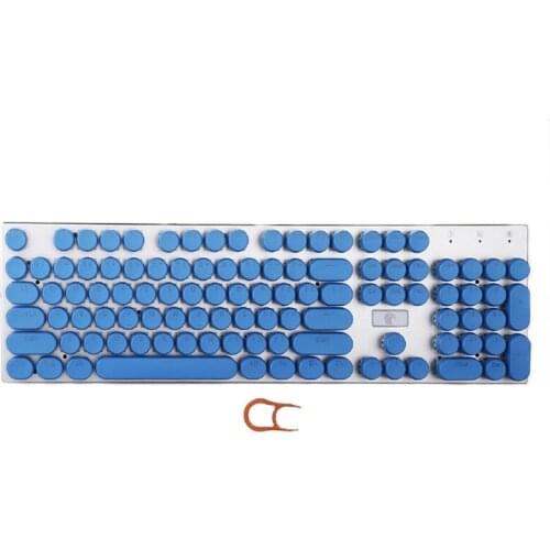 104 Keys Retro Round Keycaps Double Shot DIY Steam Punk Steampunk Typewriter Keycaps for Backlit Classy Player Stylized
