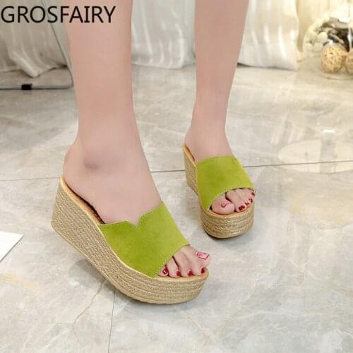 2021 Womens Slippers Popular Wedge-heel Womens Sandals with Sponge Cakes Thick-soled Fish Mouth Sandals Womens Shoes