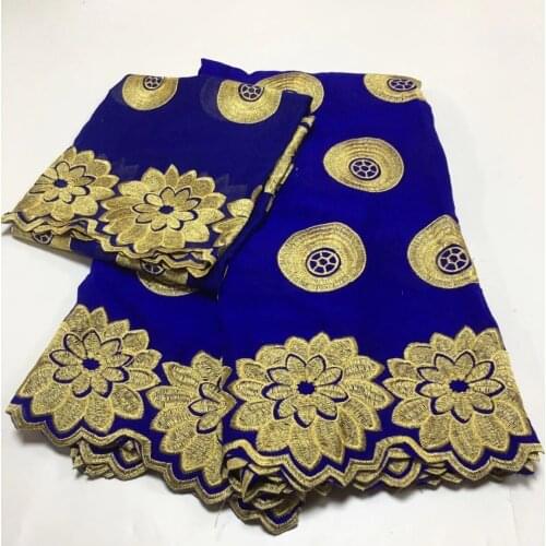 5+2 Yards Blue African Swiss Voile Lace Wedding Women dress High quality Cotton Embroidery Swiss Voile Laces in Switzerland YCS