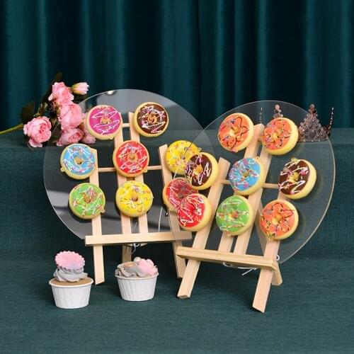 Acrylic Dounts Macaron Doughnuts Display Holders for Baking Coffee Dessert Shop Bakeware Sweet Cone Plates for Wedding Decor