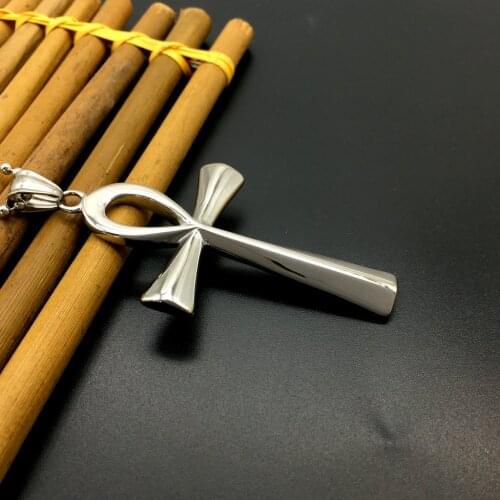Stainless Steel Ankh Cross Necklace Pendant Religious Jewelry DG-020